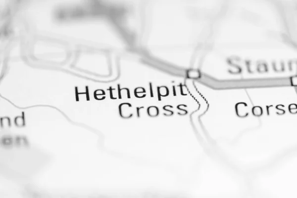 Hethelpit Cross Велика Британія Географічній Карті — стокове фото