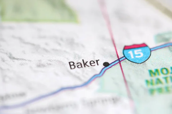 Baker Mapa Geográfico Dos Eua — Fotografia de Stock