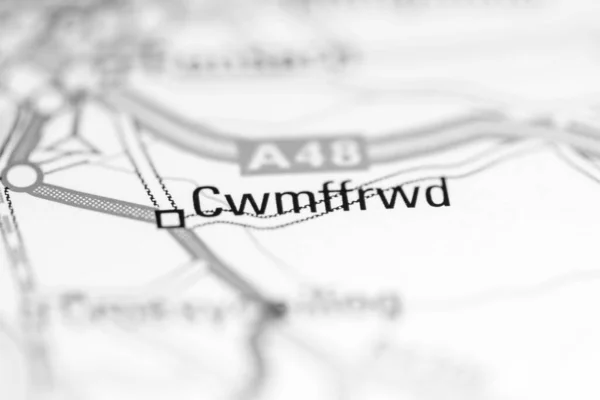 Cwmffrwd 地理地図上のイギリス — ストック写真