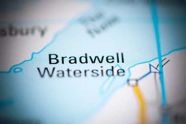 Bradwell Waterside Zjednoczone Królestwo Mapie Geograficznej — Zdjęcie stockowe