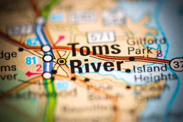 Río Toms Nueva Jersey Eeuu Mapa Geográfico — Foto de Stock