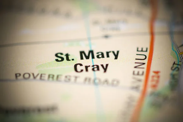 Birleşik Krallık Haritasında Aziz Mary Cray — Stok fotoğraf