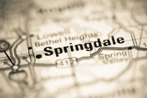 Springdale Arkansas Usa Mapě Geografie — Stock fotografie
