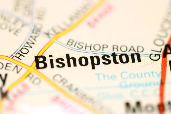 Бішопстон Географічній Карті Великої Британії — стокове фото