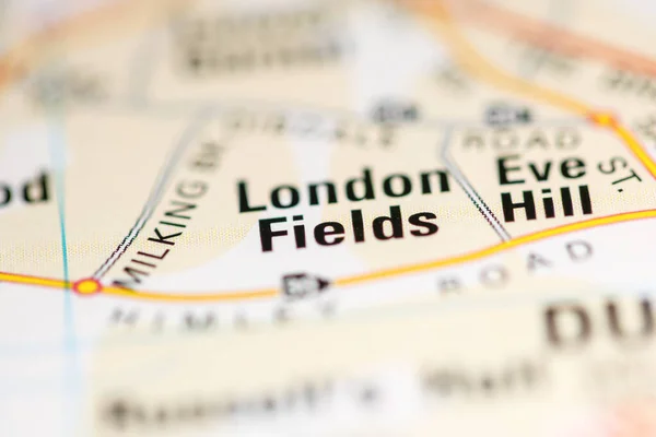 イギリスの地図上のロンドン フィールド — ストック写真