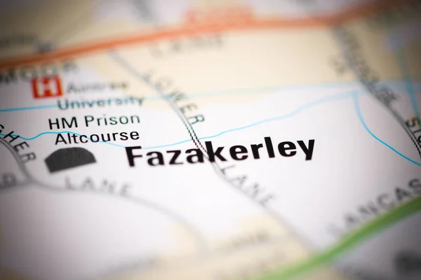 Fazakerley Географічній Карті Великої Британії — стокове фото