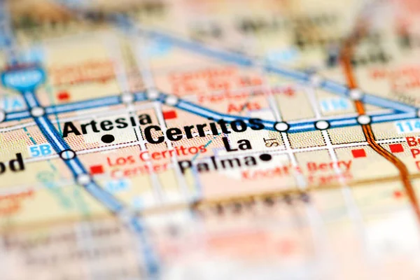 Cerritos California Eeuu Mapa Geográfico — Foto de Stock