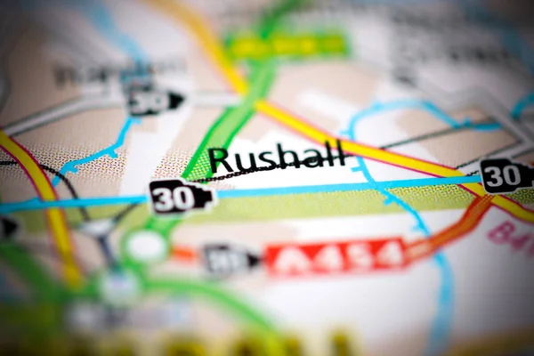 Rushall Una Mappa Geografica Del Regno Unito — Foto Stock
