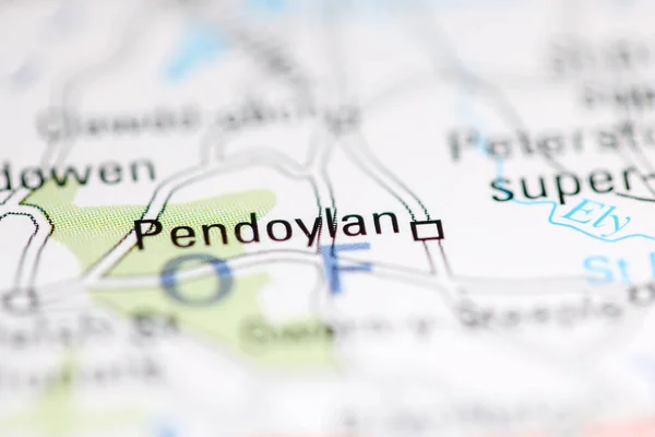 Pendoyland Birleşik Krallık Coğrafya Haritasında — Stok fotoğraf