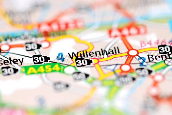 Willenhall Sobre Mapa Geográfico Reino Unido — Fotografia de Stock