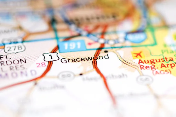 Gracewood Géorgie États Unis Sur Une Carte Géographique — Photo