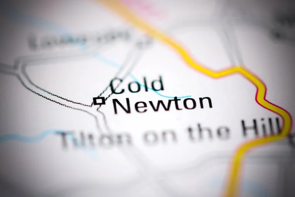 Cold Newton Sobre Mapa Geográfico Reino Unido — Fotografia de Stock