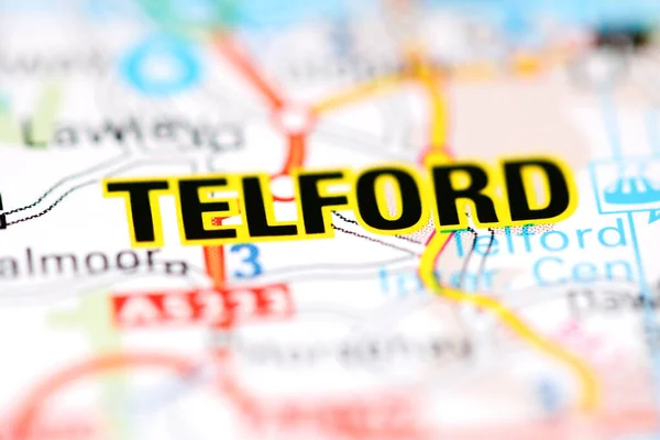 Telford Mapa Geográfico Reino Unido — Fotografia de Stock