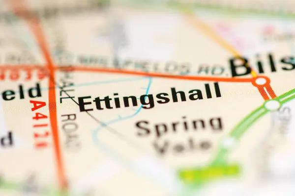 Ettingshall Una Mappa Del Regno Unito — Foto Stock