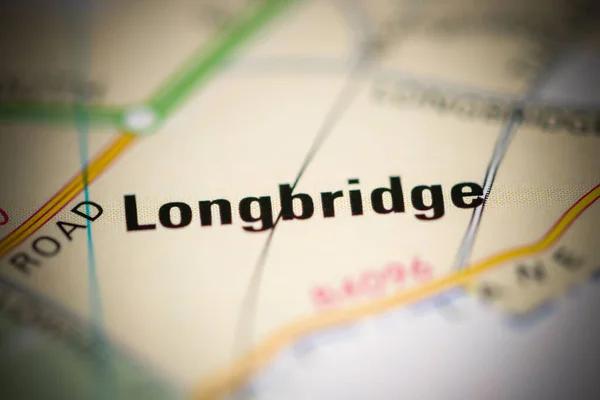 Longbridge Sobre Mapa Reino Unido — Fotografia de Stock