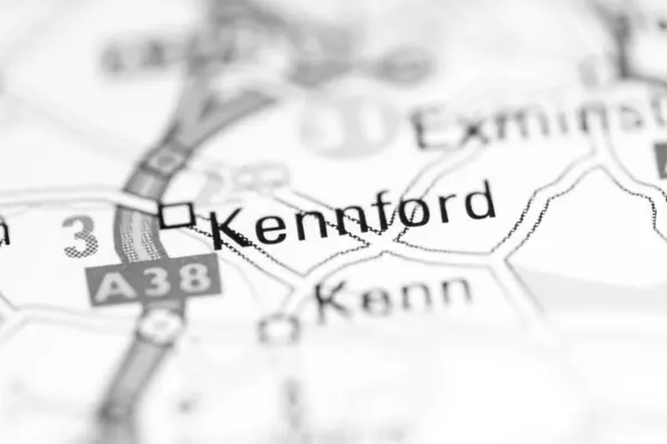 Kennford Vagyok Egyesült Királyság Földrajzi Térképen — Stock Fotó