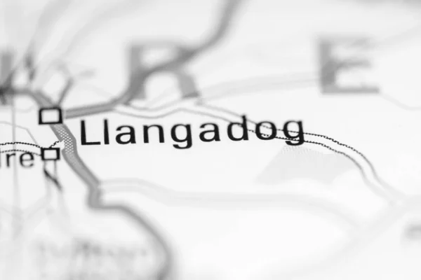 Llangadog 地理地図上のイギリス — ストック写真