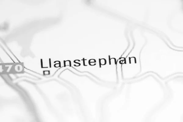 Llanstephan 地理地図上のイギリス — ストック写真