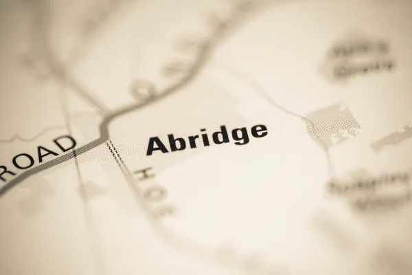Abridge Sobre Mapa Reino Unido — Fotografia de Stock