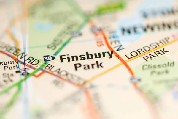Finsbury Park Mapě Spojeného Království — Stock fotografie