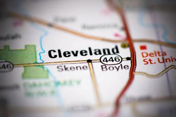 Cleveland Mississippi Usa Geografisk Karta — Stockfoto