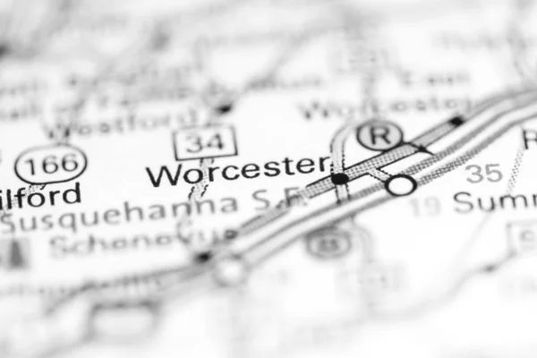 Worcester New York Usa Auf Einer Geografischen Karte — Stockfoto