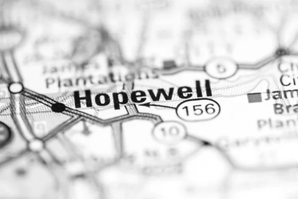 Hopewell Proszę Wirginia Stany Zjednoczone Mapie Geograficznej — Zdjęcie stockowe