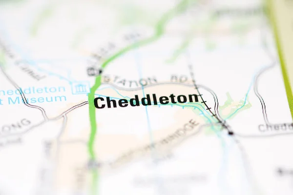 Cheddleton Mapie Geograficznej Wielkiej Brytanii — Zdjęcie stockowe