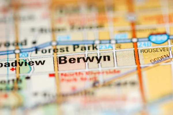 Berwyn Mapa Estados Unidos América — Foto de Stock