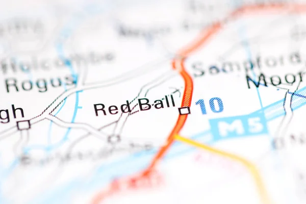 Red Ball Reino Unido Sobre Mapa Geografia — Fotografia de Stock