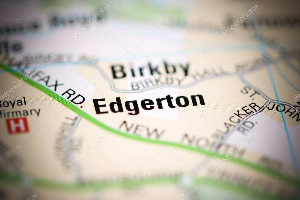 Edgerton on a geographical map of UK