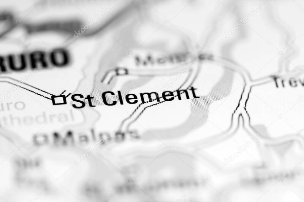 St. Clement. United Kingdom on a geography map