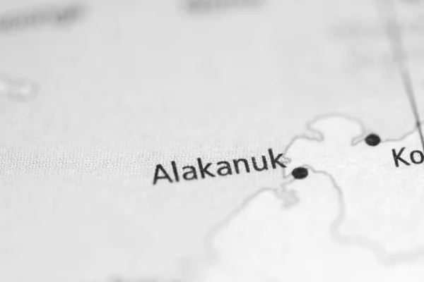 Alakanuk Mapa Geográfico Dos Eua — Fotografia de Stock