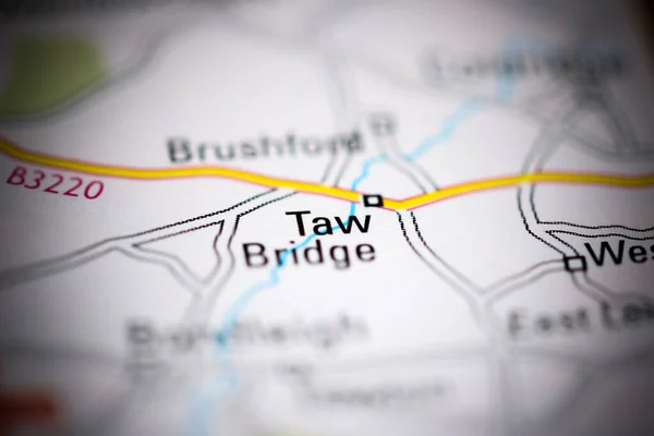 Taw Bridge Велика Британія Географічній Карті — стокове фото