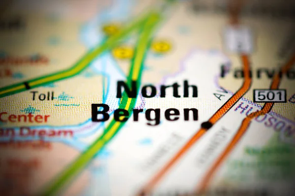 North Bergen on a geographical map of USA