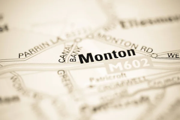 イギリスの地理地図上のモントン — ストック写真