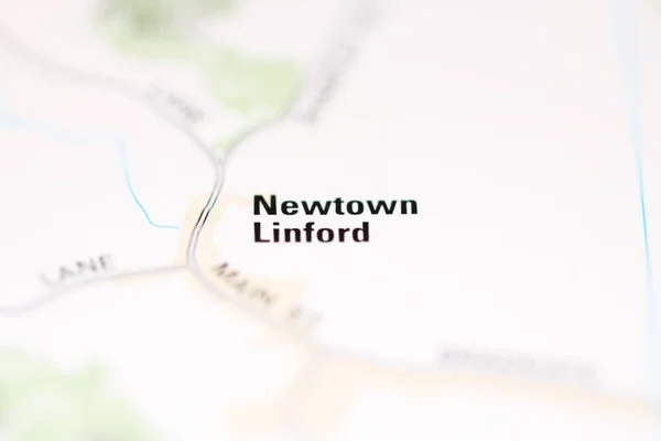 Newtown Linford Sobre Mapa Geográfico Reino Unido — Fotografia de Stock