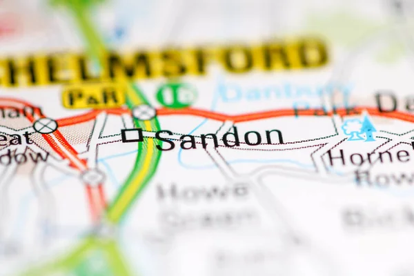 Sandon Reino Unido Mapa Geográfico — Foto de Stock