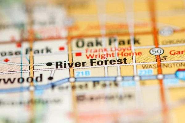 Nehir Ormanı Amerika Birleşik Devletleri Haritasında — Stok fotoğraf
