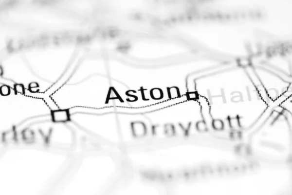 イギリスの地理地図上のアストン — ストック写真