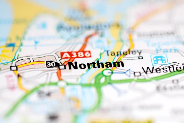 Northam. United Kingdom on a geography map