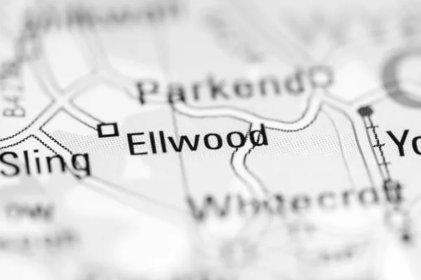 Ellwood Reino Unido Sobre Mapa Geografia — Fotografia de Stock