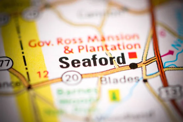 Seaford. Delaware. USA on a geography map