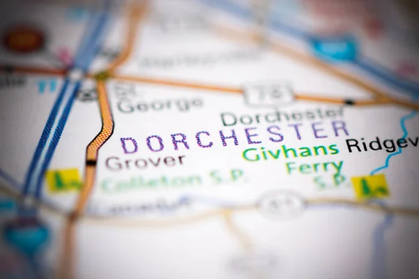 Met Dorchester Zuid Carolina Usa Een Aardrijkskundekaart — Stockfoto