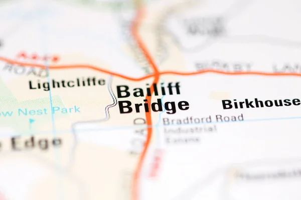 Bailiff Bridge on a geographical map of UK