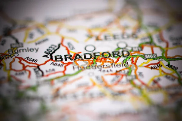 Бредфорд Велика Британія Географічній Карті — стокове фото