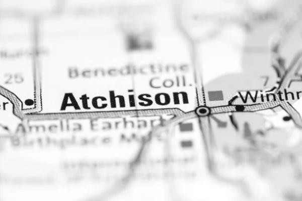 Atchinson Kansas Stati Uniti Una Mappa Geografica — Foto Stock