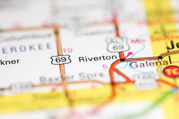 Riverton Kansas Eeuu Mapa Geográfico — Foto de Stock