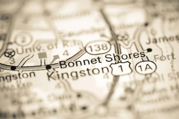 Bonnet Sahilleri Rhode Island Abd Coğrafya Haritasında — Stok fotoğraf