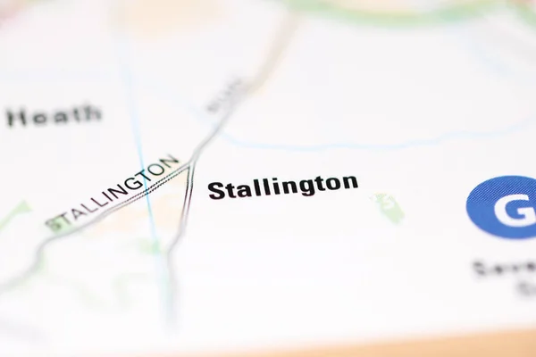 英国の地理地図上のStallington — ストック写真